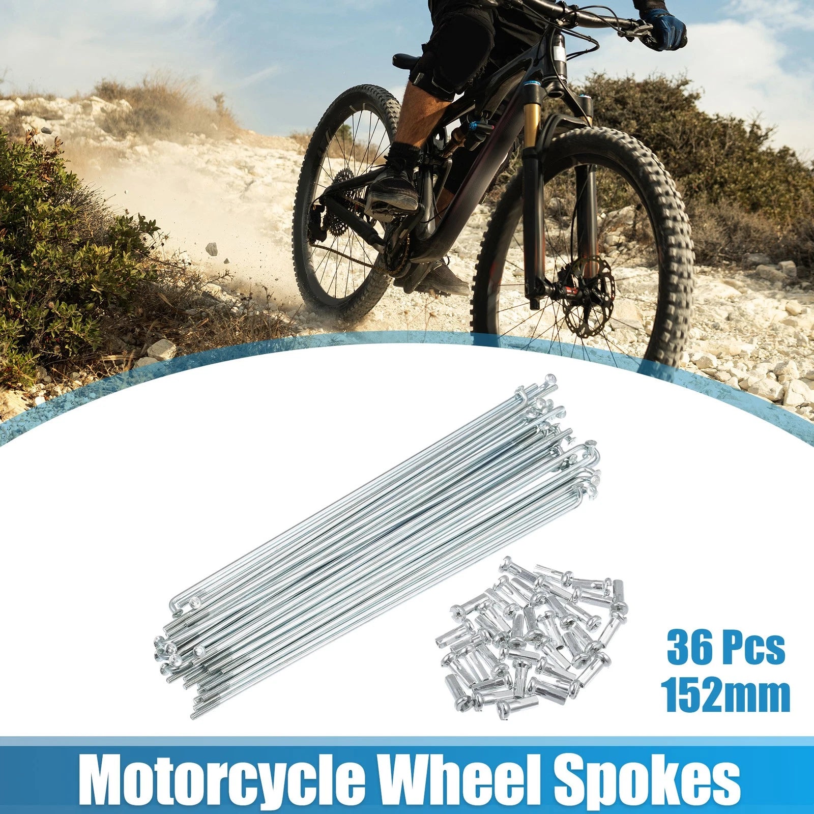 14G J Bend Bicycle Spokes Kit with Nipples for 36pcs (152mm) (200–200)