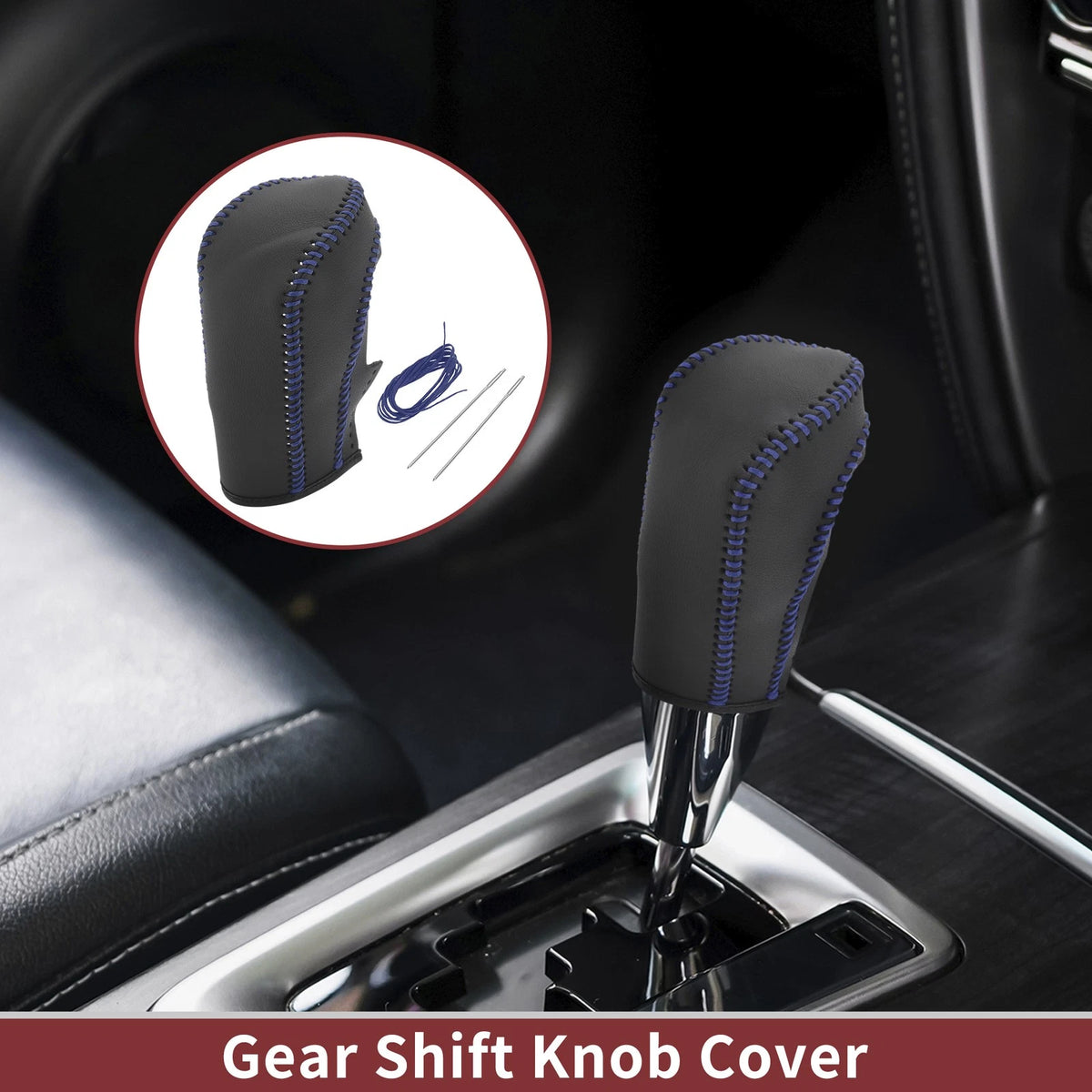 Gear Shift Knob Cover Replacement for Ford Fiesta (2009–2012) Faux Leather
