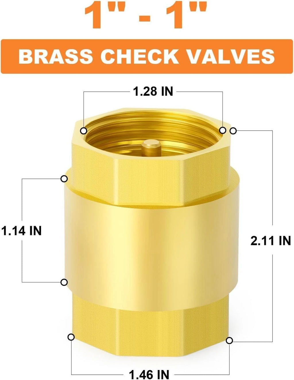 Brass Check Valve for Hydraulic Backflow Control (12 Inch Vertical Lift)