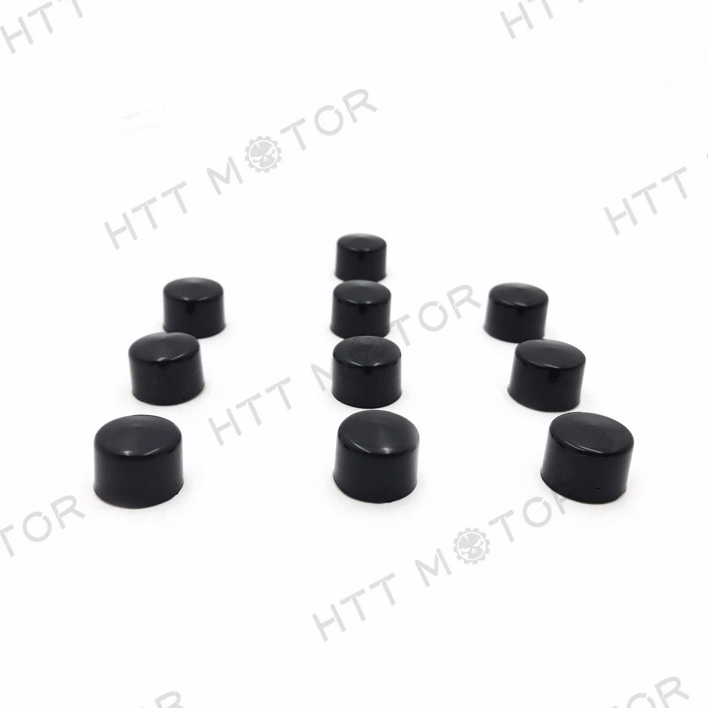10x Black 3/8" Allen Socket Bolt Cap Covers for Harley (Misc Hardware)