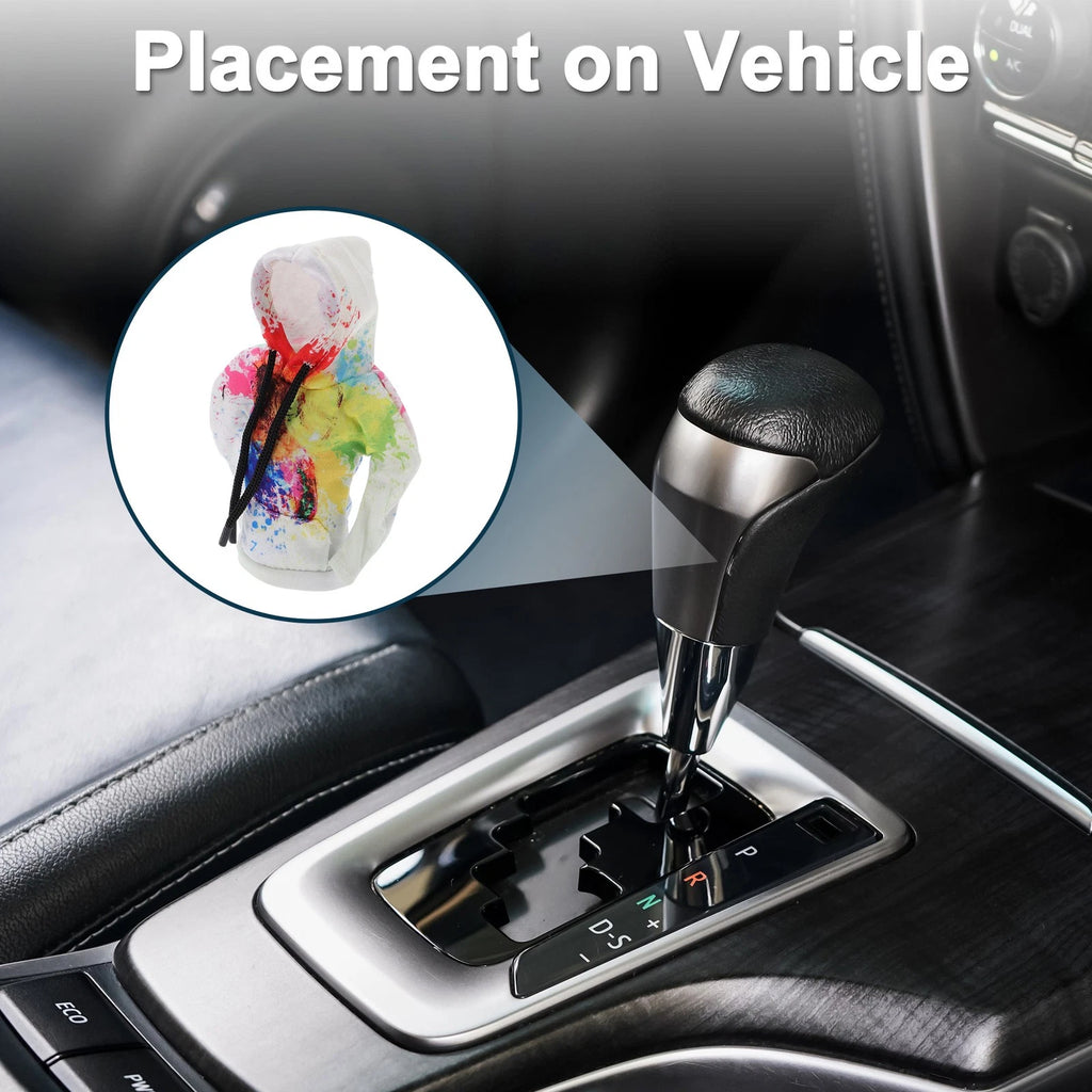 Gear Shift Knob Cover for Universal Car (Colorful White Polyester)