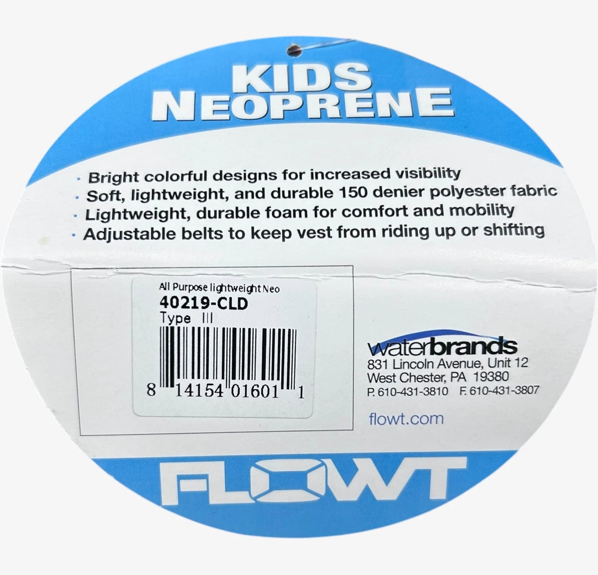 Type III Ski Vest Flotation Aid for Child (30-50 lbs) - FLOWT 40219-CLD