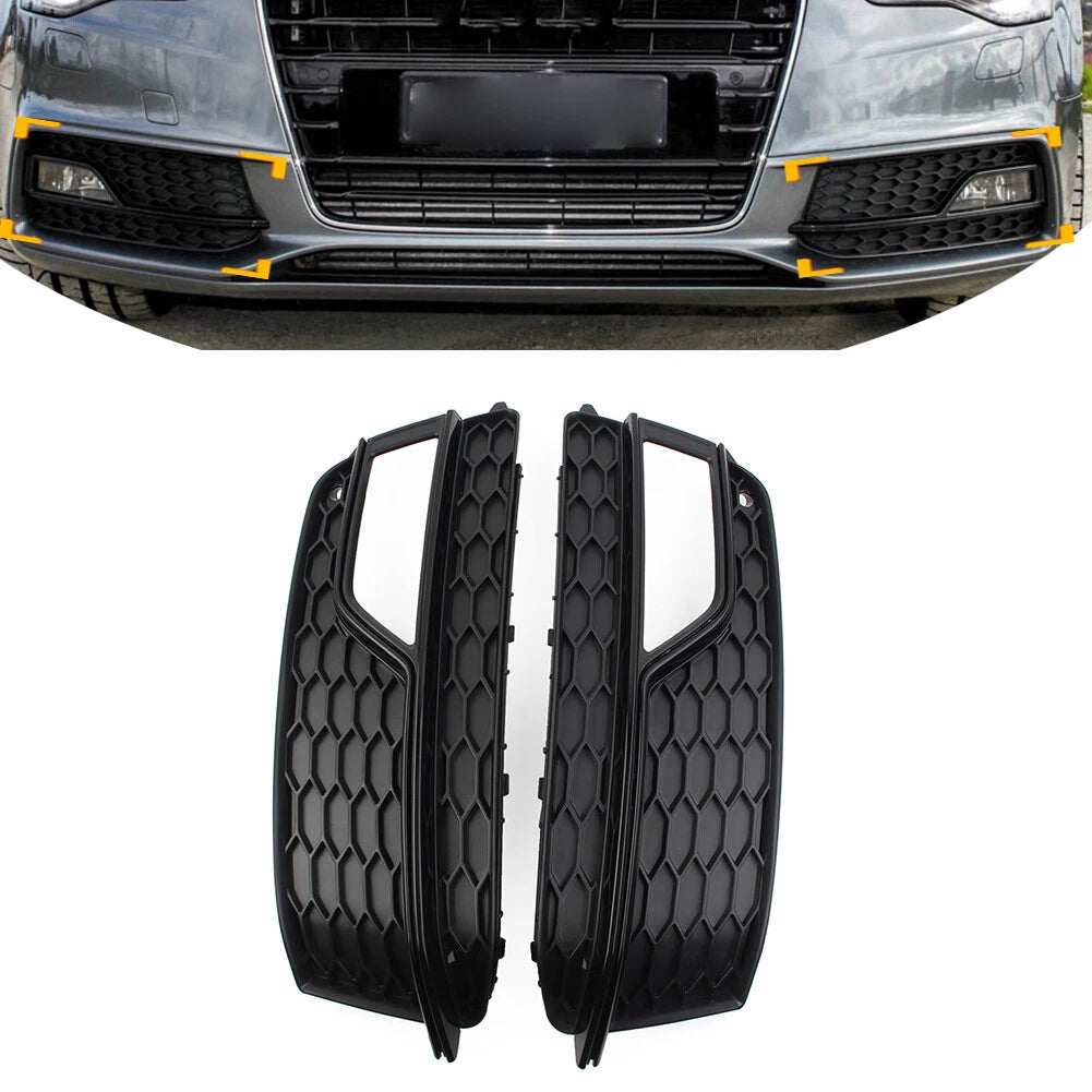 Fog Light Honeycomb Grill Cover for Audi A5 S5 (2013–2017) Black
