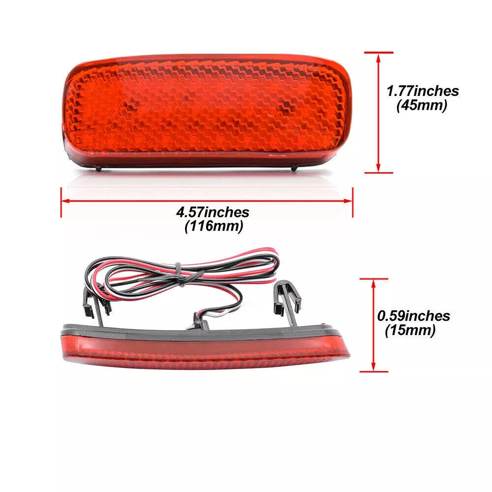 Red LED Rear Reflector Stop Lamp for Peugeot 107 206 607, Citroen C1 C5 (1998–2014)