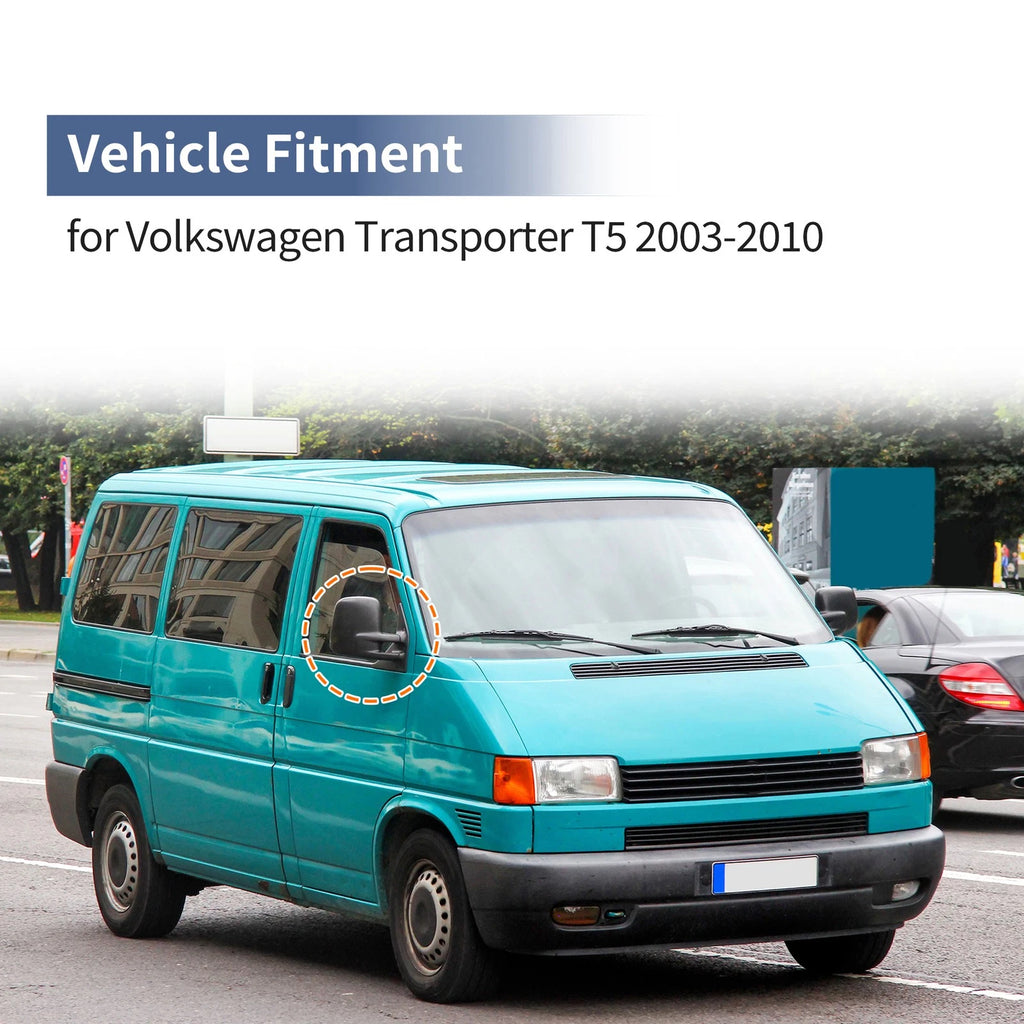 Left Right Mirror Cover Cap Replacement Gloss Black for Volkswagen Transporter (2005–2021)