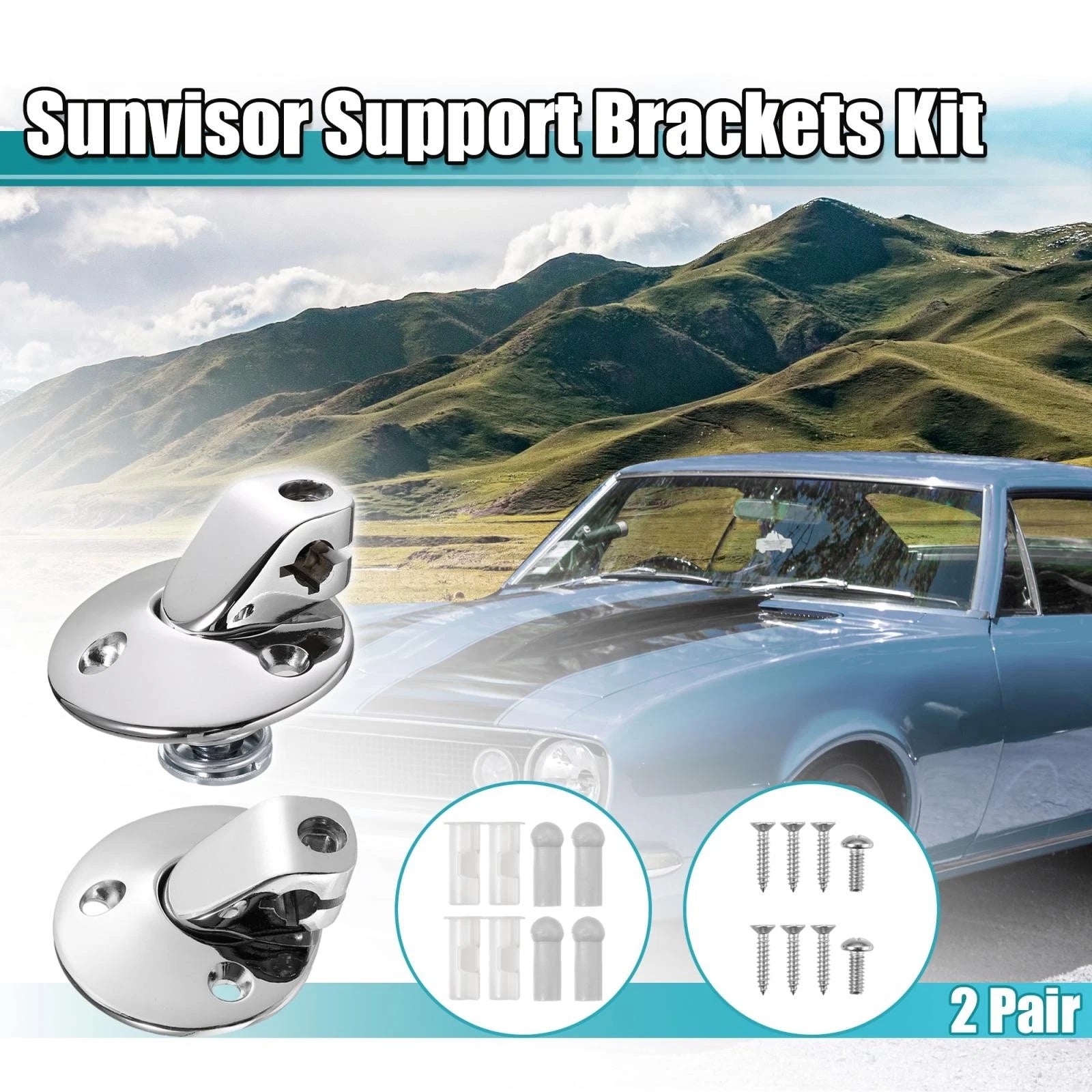 Sunvisor Support Brackets Kit for Buick Chevrolet (1964–1973)
