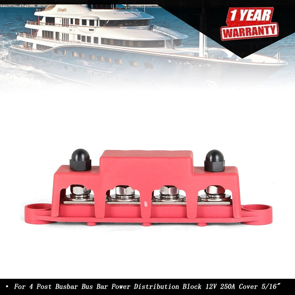4 Post Busbar Power Distribution Block for 12V Systems (250A)