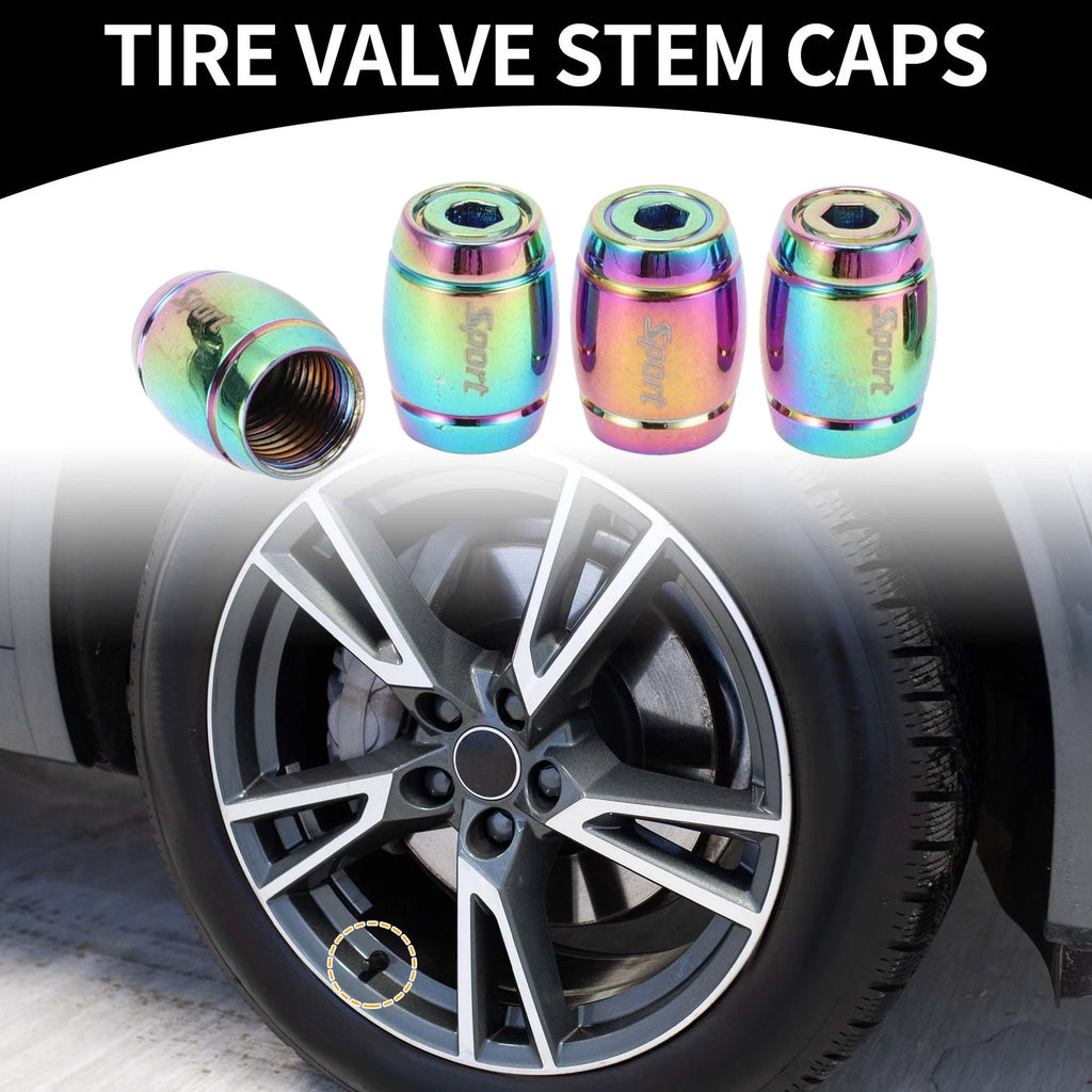 Tire Valve Stem Caps Replacement for Car SUV RV Bike (1 Set) (1 Pack)