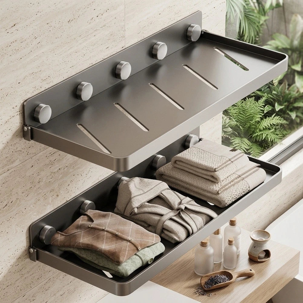 Foldable Towel Rack for Smooth Surfaces (Wall Mounted)