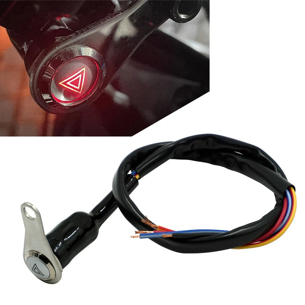 1 Piece 12V Motorcycle Switch ON OFF Handlebar Mount Push Button Red LED