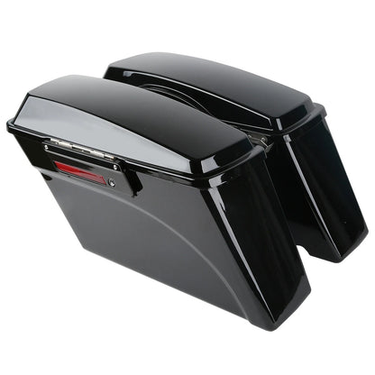 Black Hard Saddlebags Rear Fender System for Harley Touring Road Glide (2009–2013)