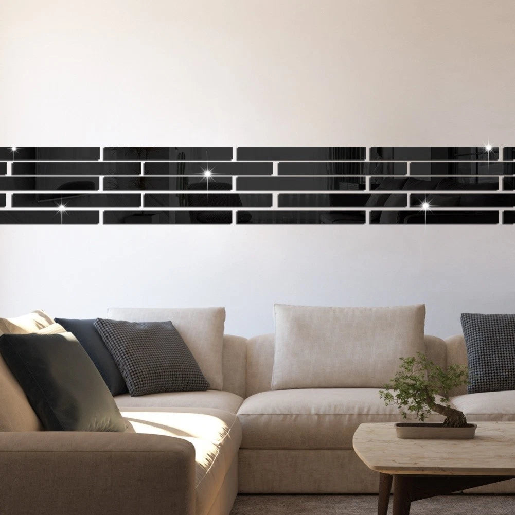 10 Pieces Acrylic Mirror Border Strips for Home Decor