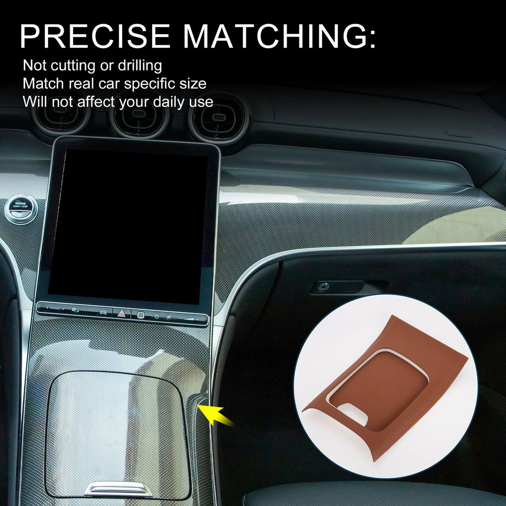 Center Console Panel Sticker Replacement for Mercedes-Benz GLC Class X254 (2023–2024) Brown 1 Set