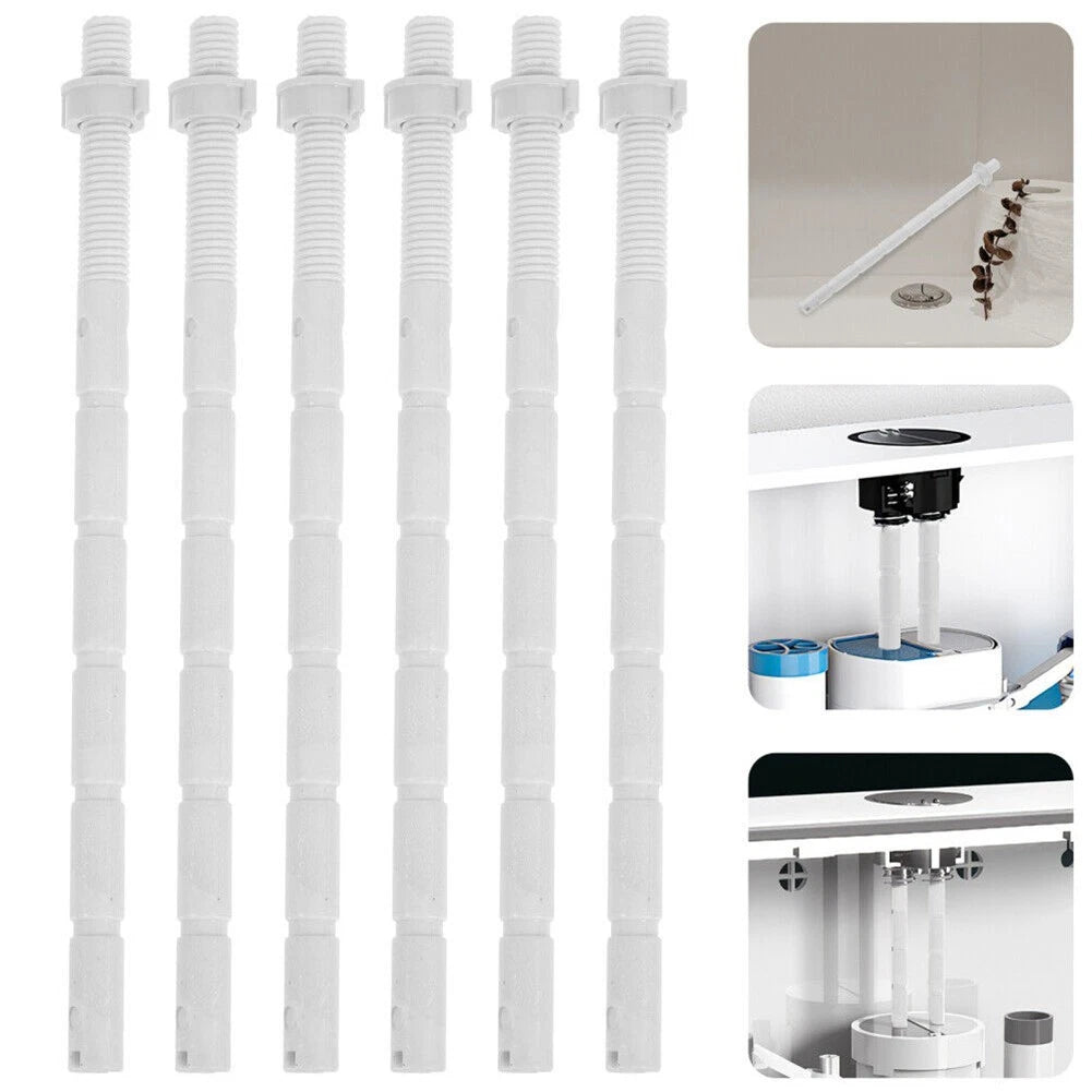 Set of 10 Dual Push Buttons and Rods for Efficient Bathroom Solutions