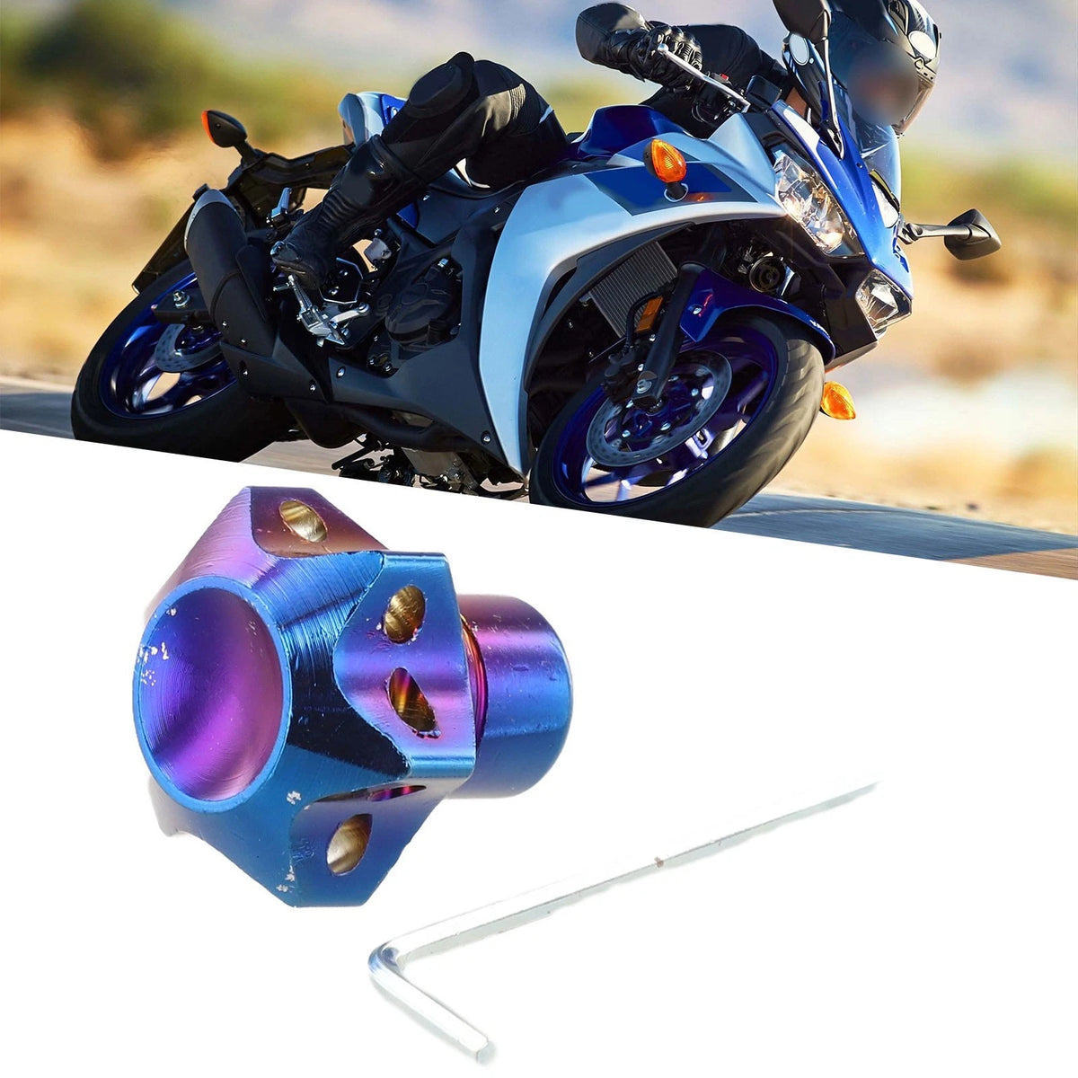 Aluminum Alloy Key Head Cover for Motorcycle (DIY, Burn Blue Decor)