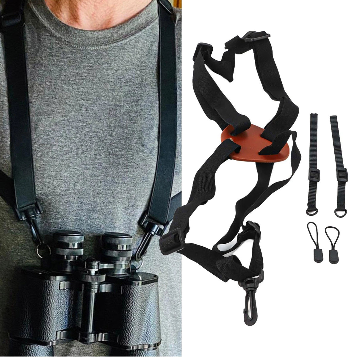 Elastic Camera Strap with Robust Hook Secure Attachment System
