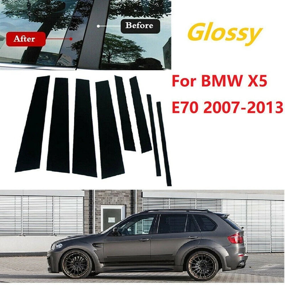 8 Pcs Window Trim Pieces for BMW X5 E70 (2007–2013)