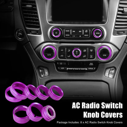 AC Radio Switch Knob Covers Replacement for Chevy Silverado GMC Sierra (2014–2018)