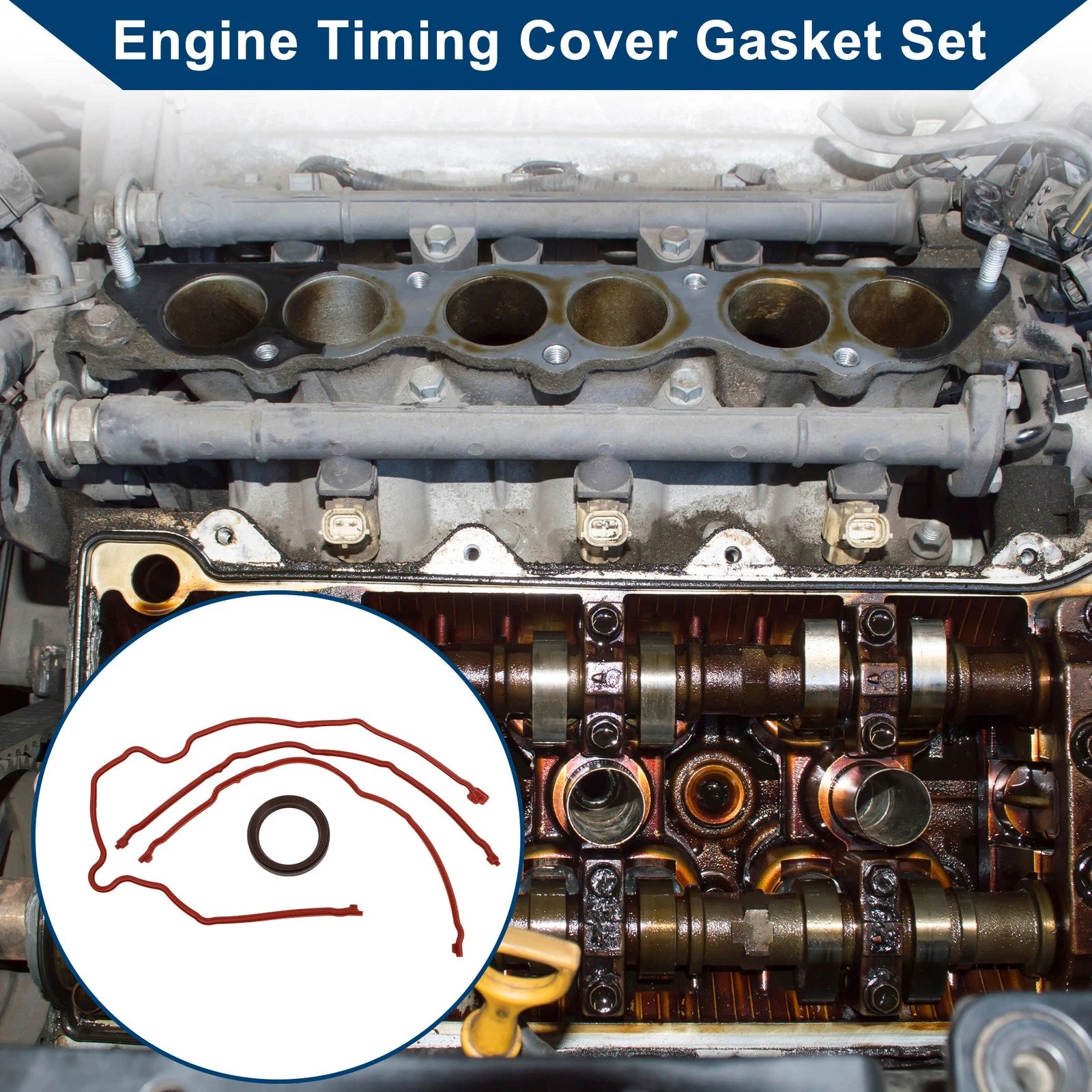 Engine Timing Cover Gasket Set Replacement for Ford Mustang (2005–2010)