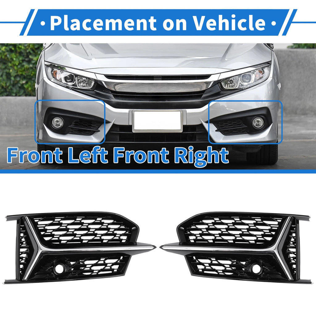 Fog Light Grille Pair Front Left Right for Audi A6 (2019–2023)