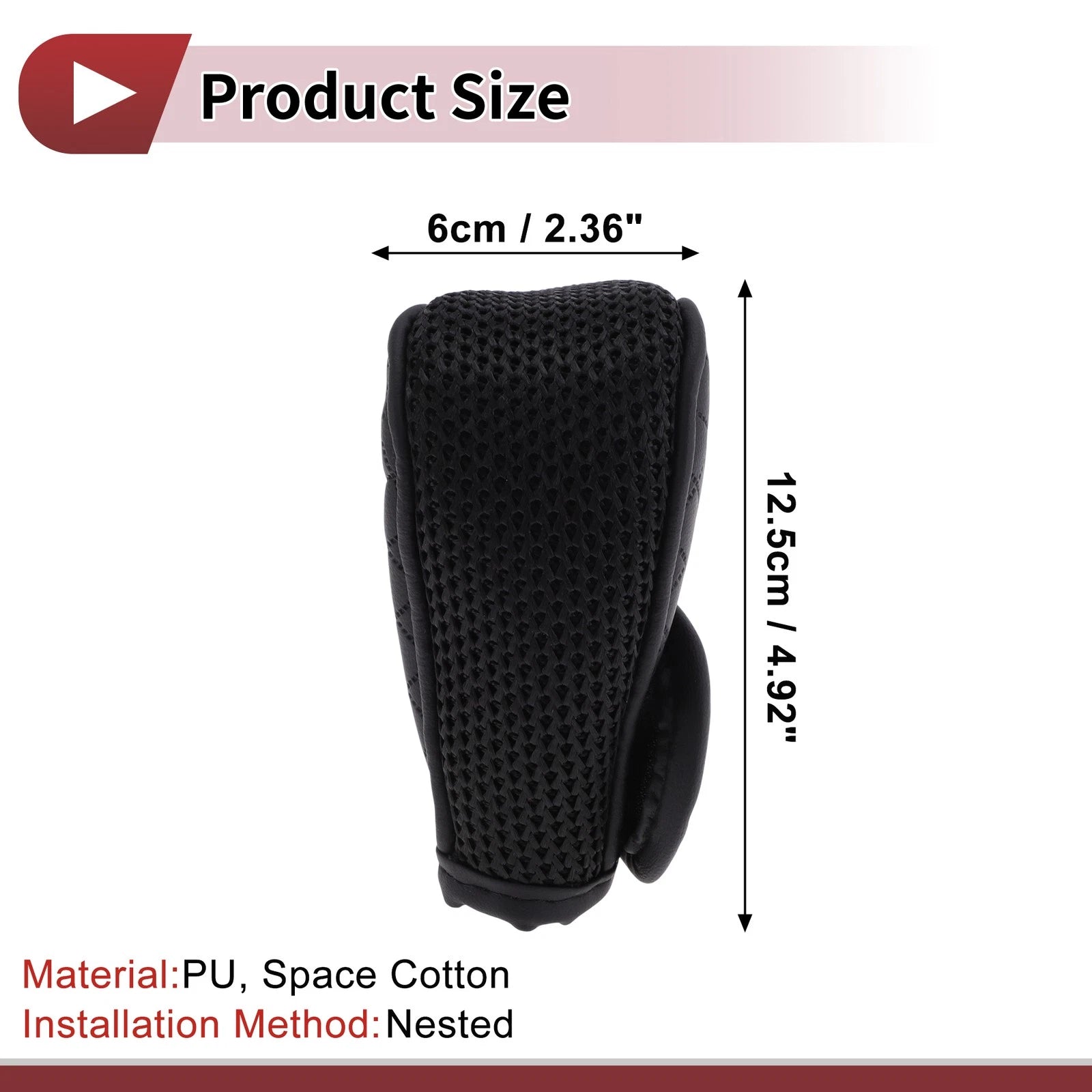 Gear Shift Knob Cover for Car SUV RV Hook and Loop Style Black