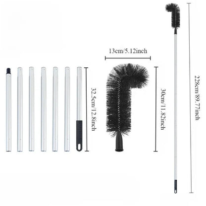Extendable Gutter Brush with Ergonomic Handle and Flexible Angle Head