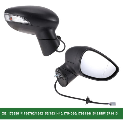 Right Side Door Mirror for Ford Fiesta Mk7 (2008–2017) Electric Adjust Black