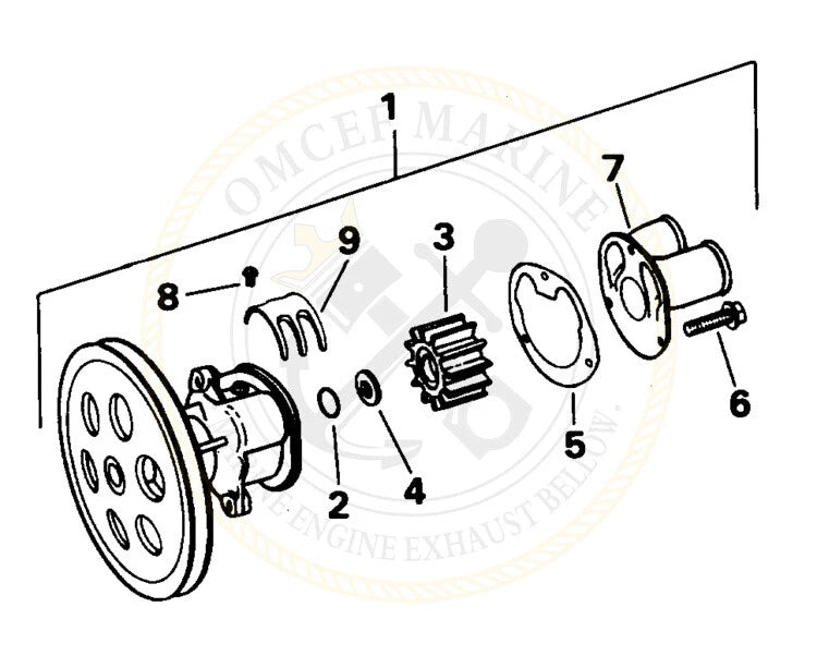 Repair Kit for Johnson Pump F5B-905 (OMC 10-13159 3858847 3857794)