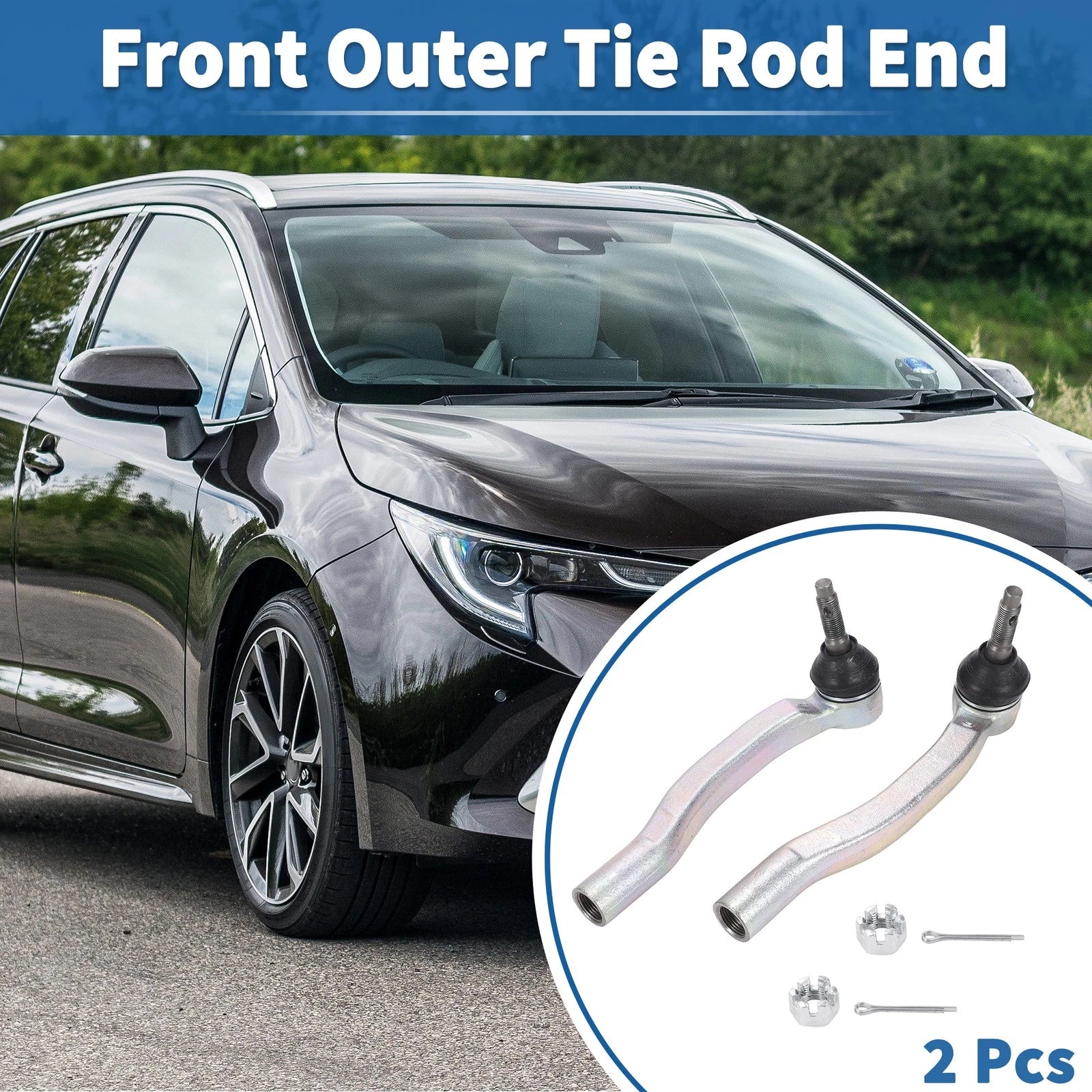 2PCS Front Outer Tie Rod Ends for Toyota Sienna (2011–2019)