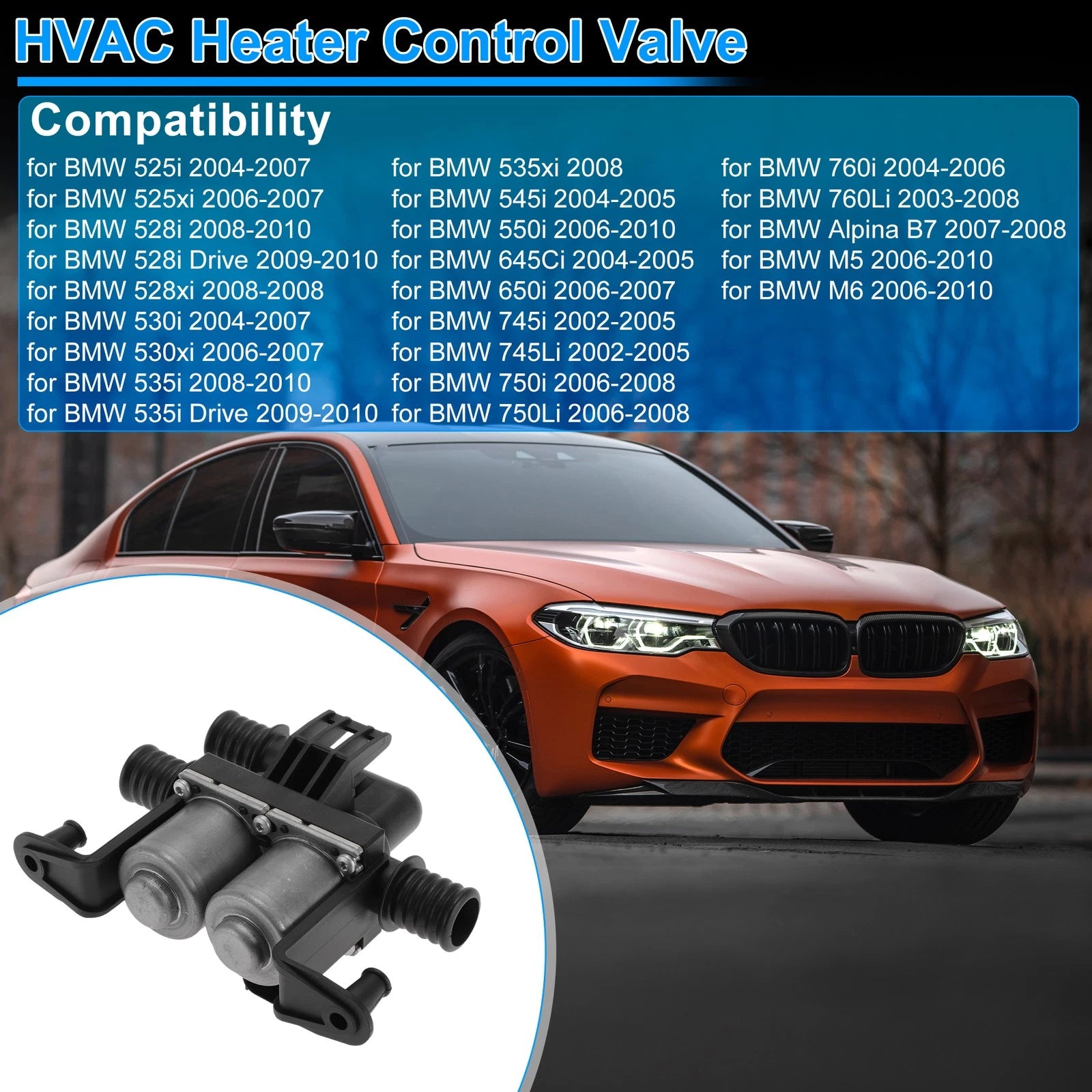 Heater Control Valve HVAC Replacement for BMW 525i (2004–2007)