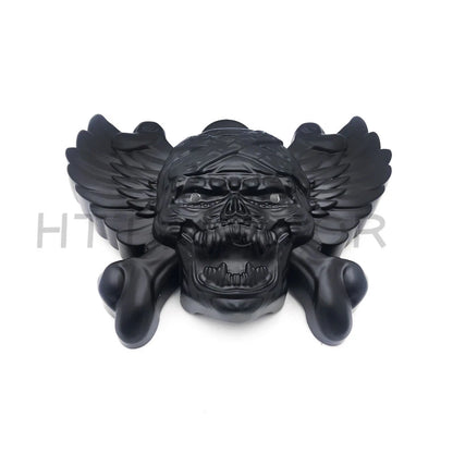 Black Skull Head Horn Cover with Red Light for Harley V-Rod (1992–2020)