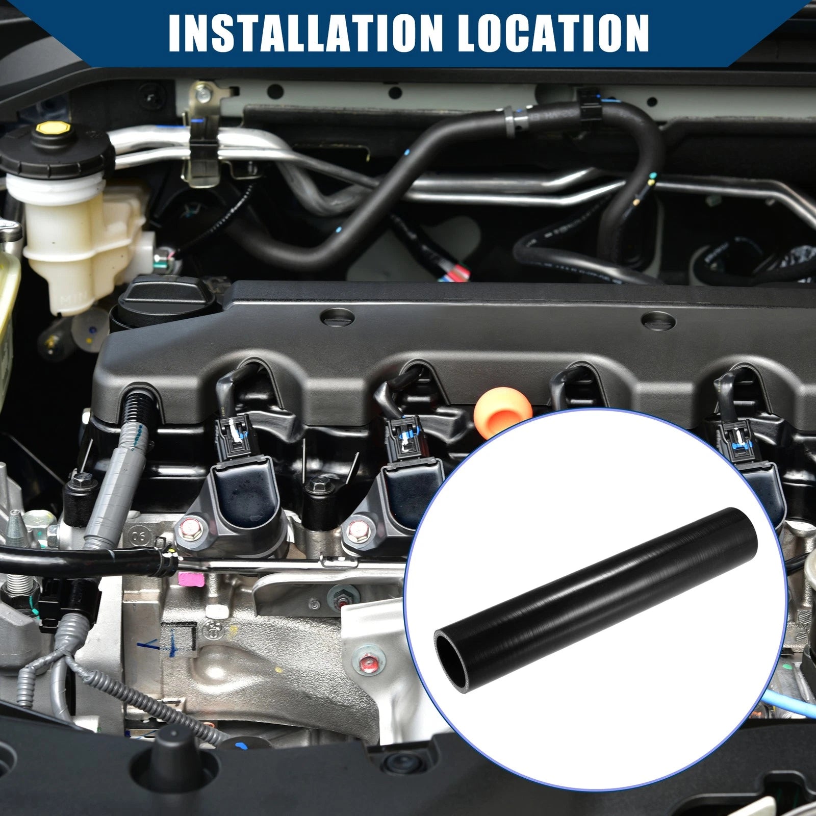Silicone Coupler Hose for Car Intercooler 1.75" ID Black