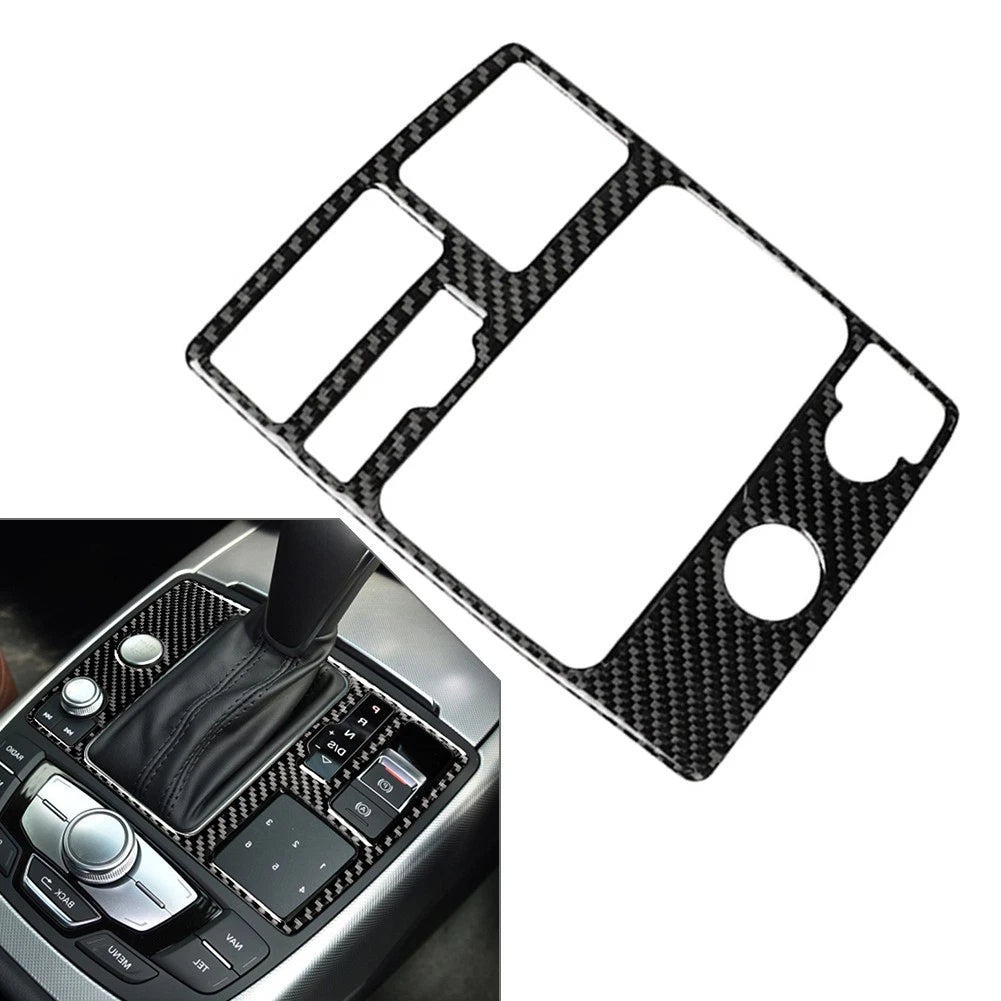 Interior Engine Start Stop Panel Cover Trim for Audi A6 A7 (2012–2018) Carbon Black