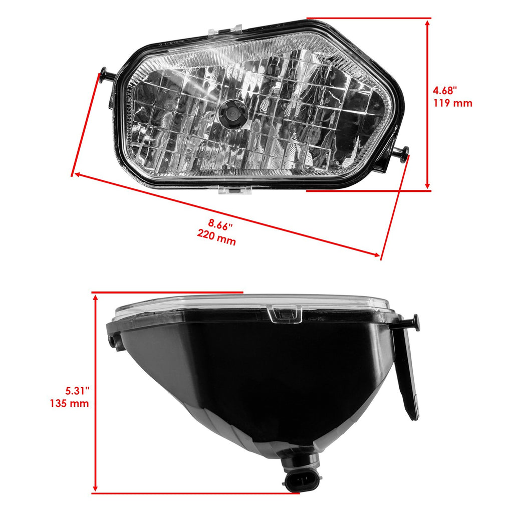 Front Left Right Headlight and Bulb Replacement for Polaris ACE 500 (2017–2019)