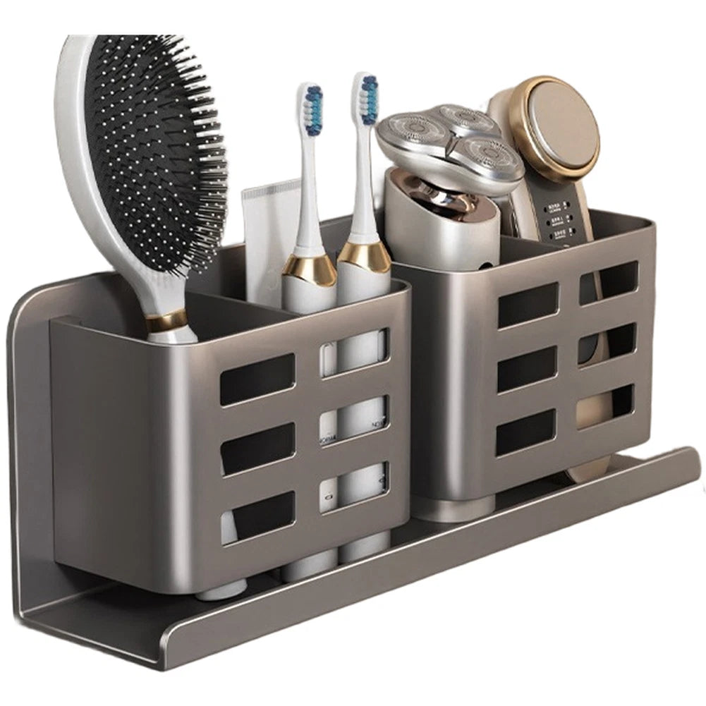 Wall Mounted Wood Grain Comb Holder for Bathroom Organizer