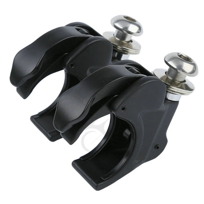 Set of 2 Black 41mm Windshield Clamps for Harley Softail FXSTB (1988–2013)