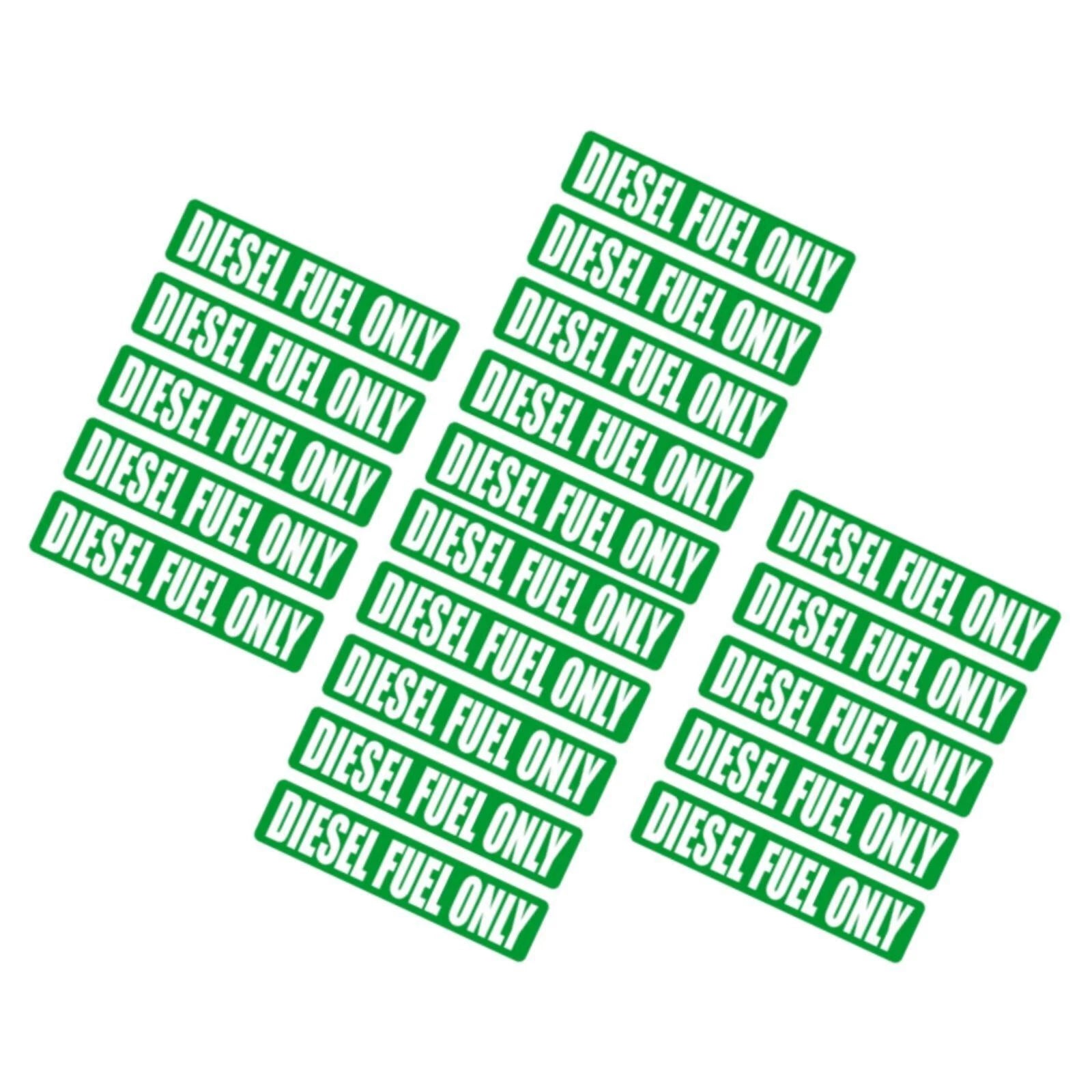 20 Pack Diesel Fuel Only Stickers Removable Reusable Decals