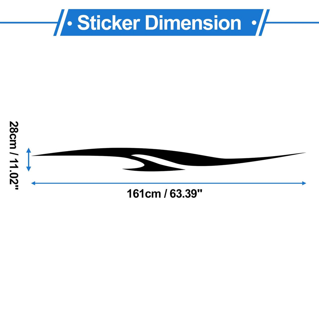 1 Pair Flame Pattern Car Bumper Sticker Decal for Universal Fit (161x28cm)