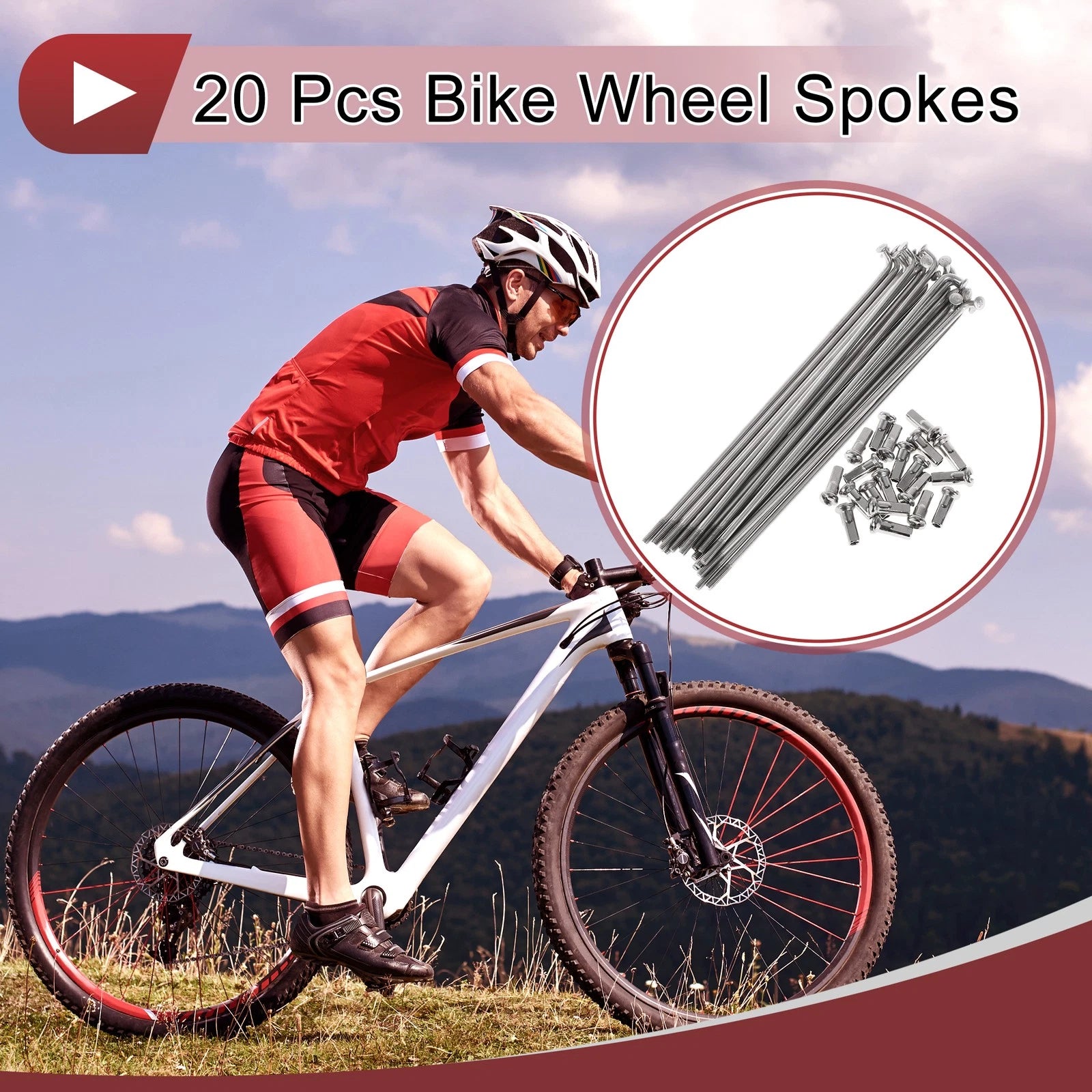 Bicycle Spokes 125mm Stainless Steel 20 Pack for 13G Wheels