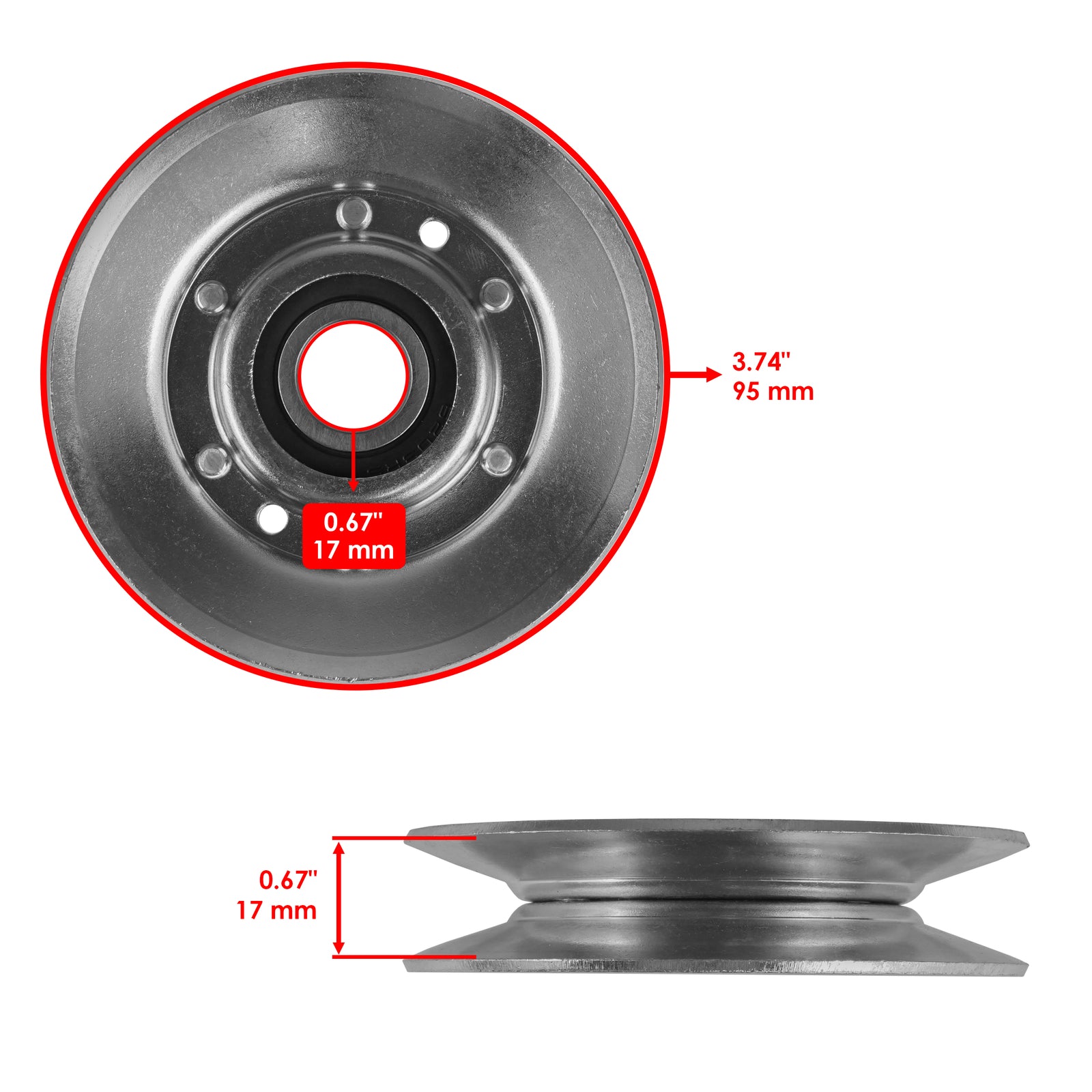 V Idler Pulley Replacement for John Deere LT133 LT150 LT155 LT160 (2007–2018)