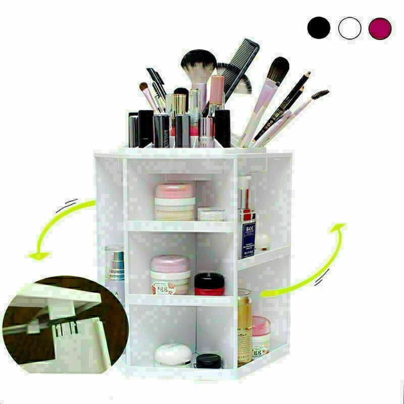 360 Degree Rotating Makeup Organizer Cosmetic Display Spinning Storage Rack