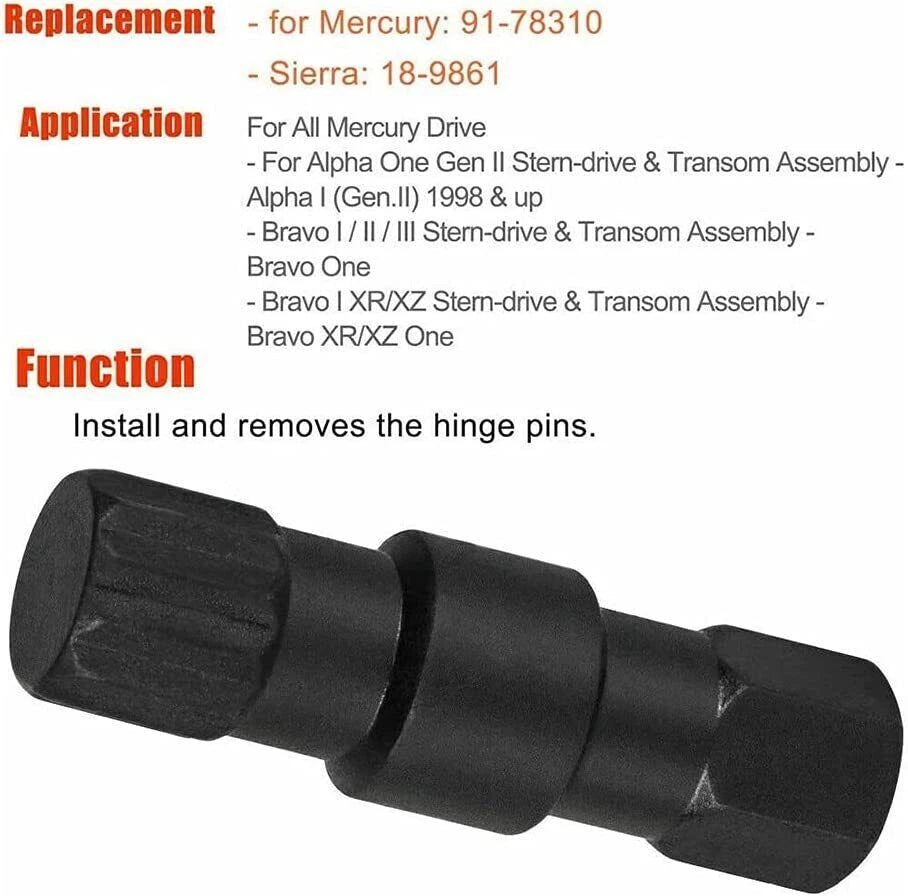 Hinge Pin Tool for Mercruiser Alpha 1 Gen 2 Bravo 1 2 3 (91-78310, 18-9861)