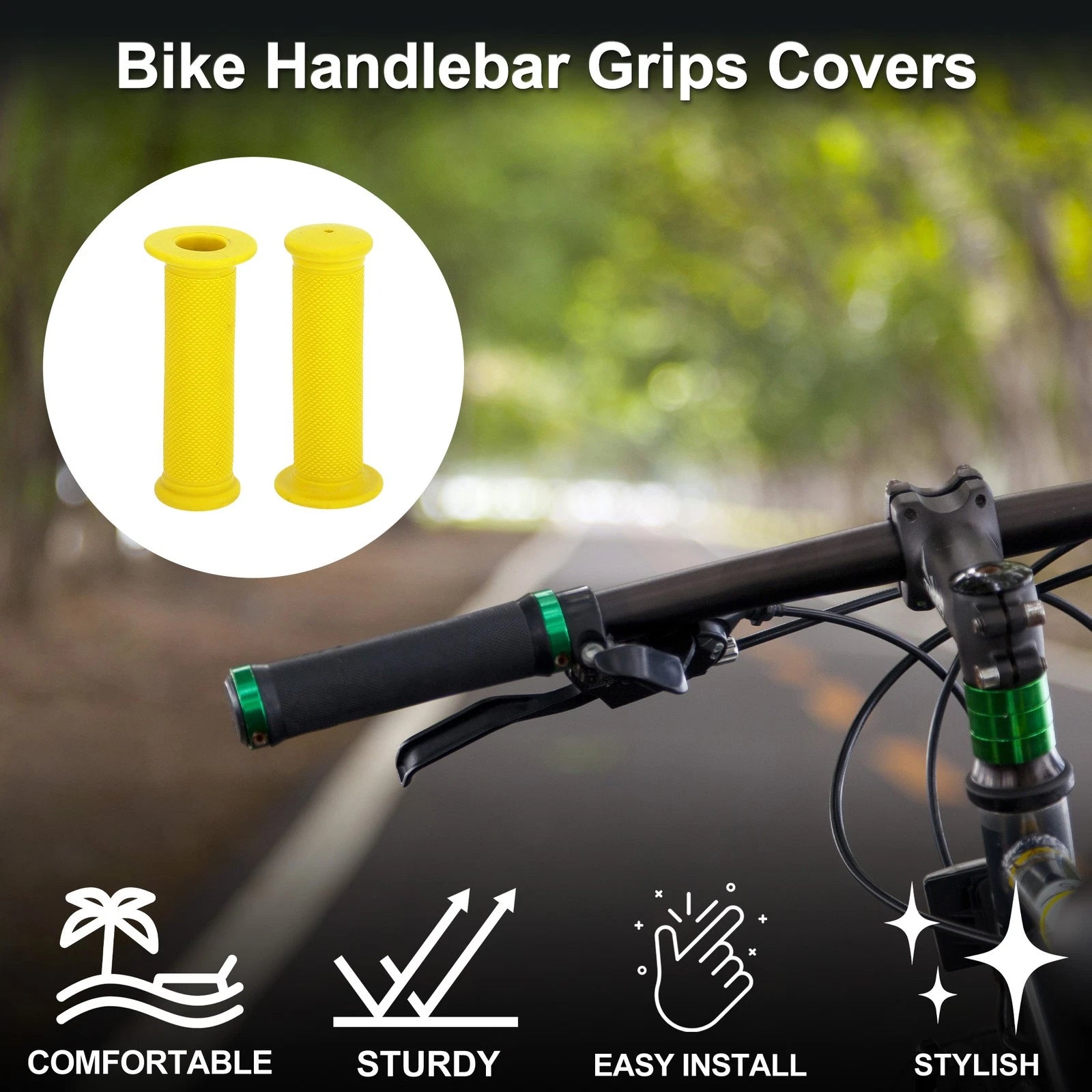 Bike Handlebar Grip Cover 117mm Soft End Grips Protector for MTB (Pair)