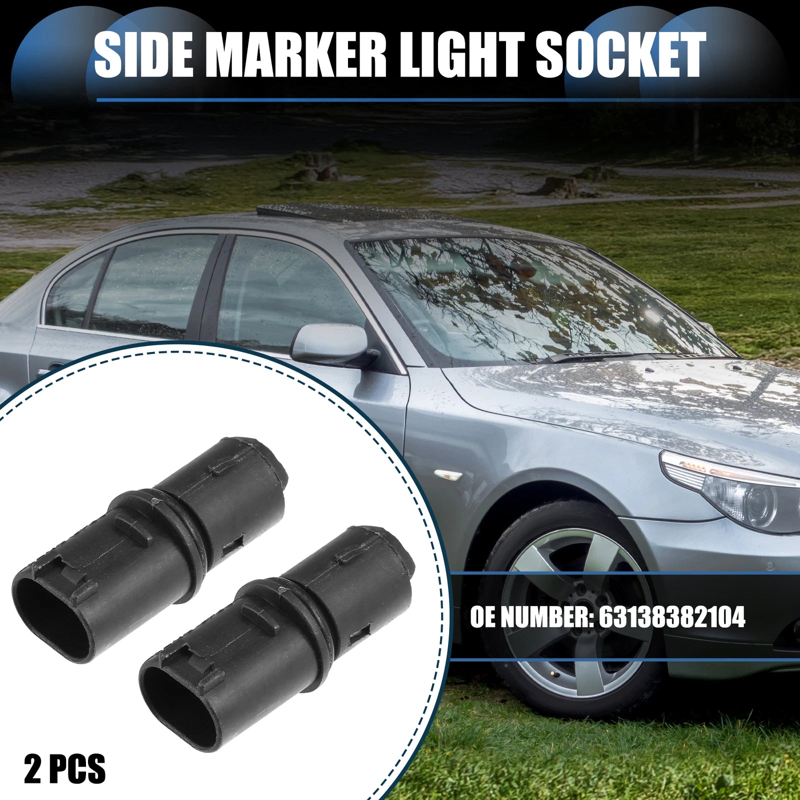 2X Side Marker Light Socket No. 63138382104 for BMW Mini Cooper (2001–2023)
