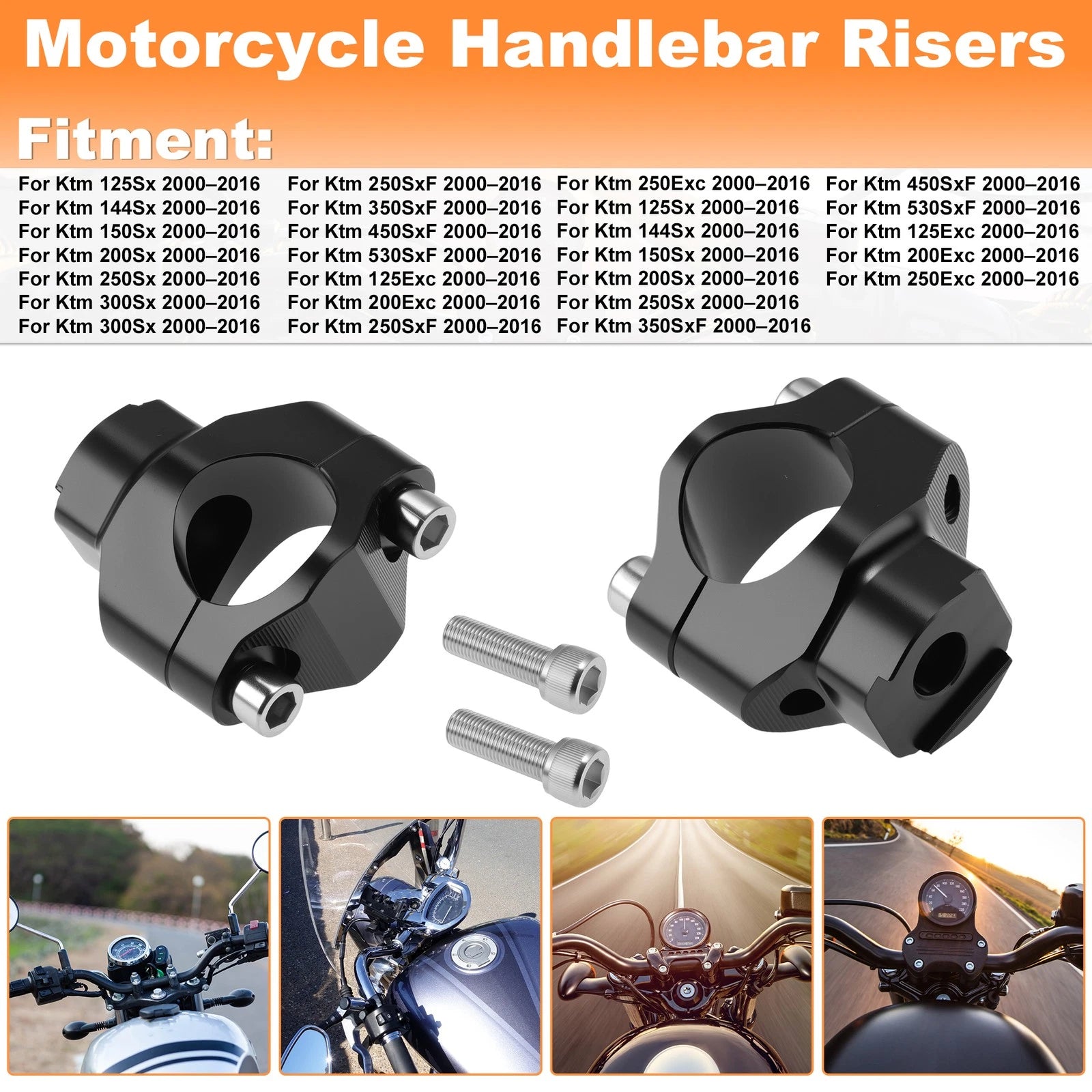 Handlebar Riser for KTM 125SX (2000–2016) 28mm Black