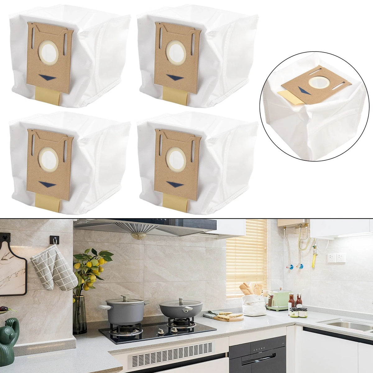 Set of 4 Dust Bags for Ecovacs Deebot N10 N10 Plus