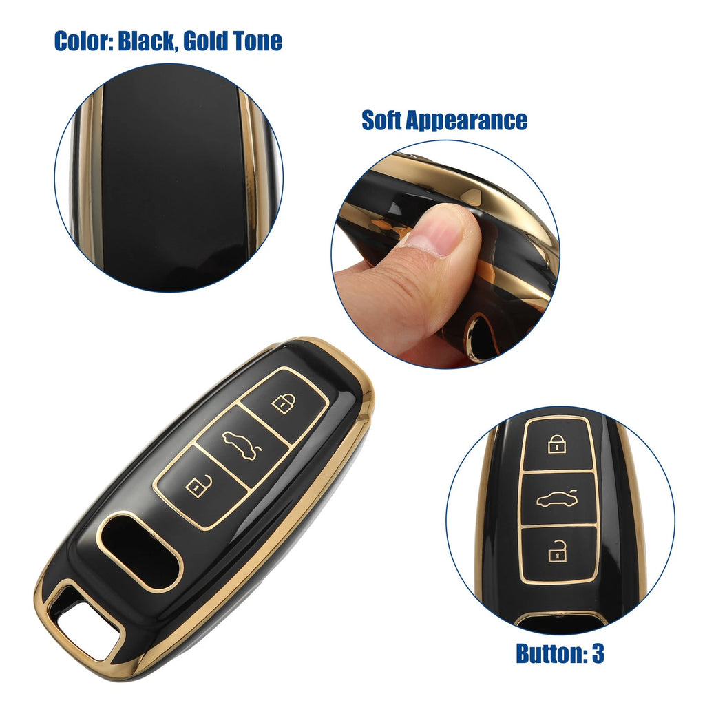3 Button Key Fob Cover Replacement for Audi A6 (2012–2018)