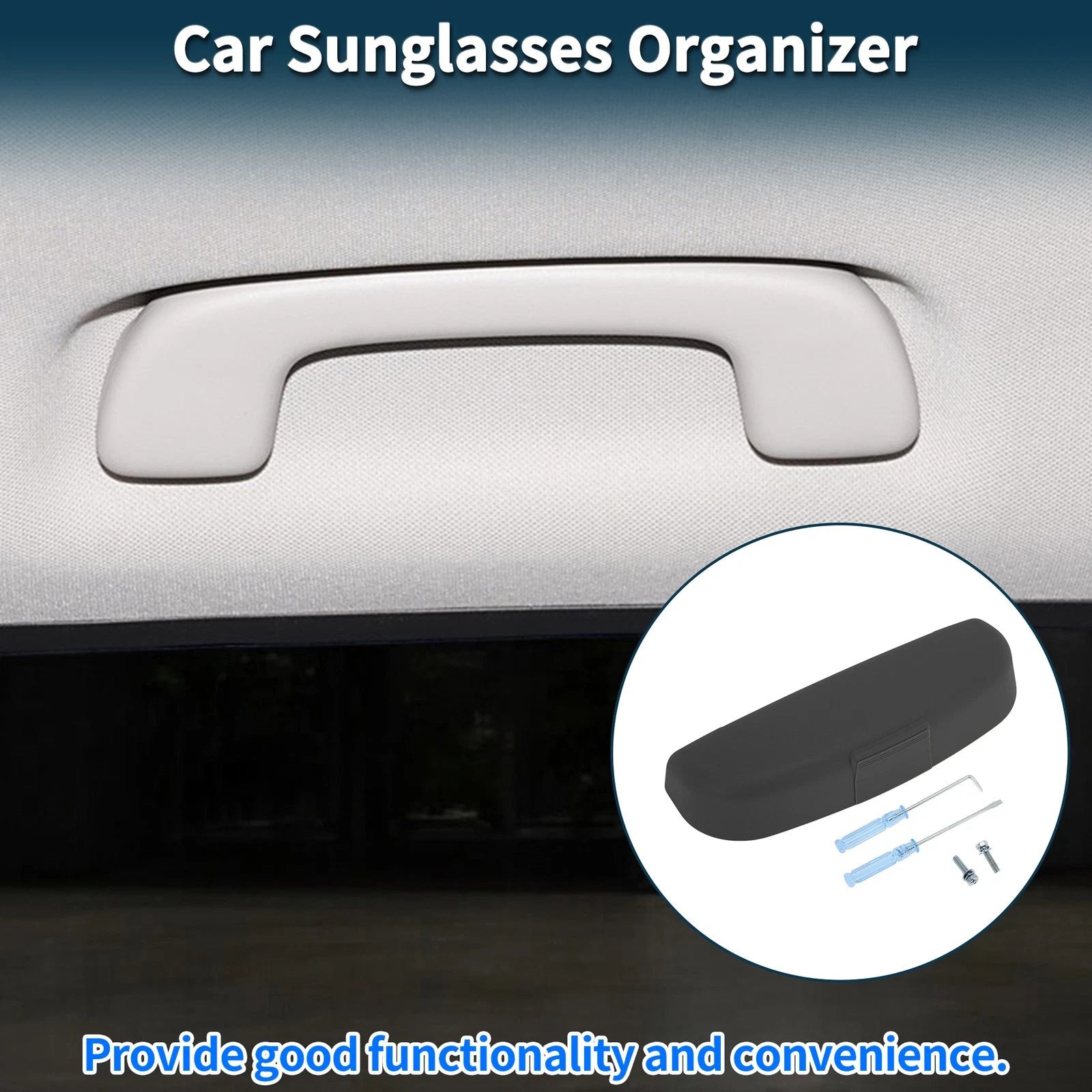 Car Sunglasses Case for Mitsubishi Lancer Eyeglasses Holder Storage Box Black (2008–2017)