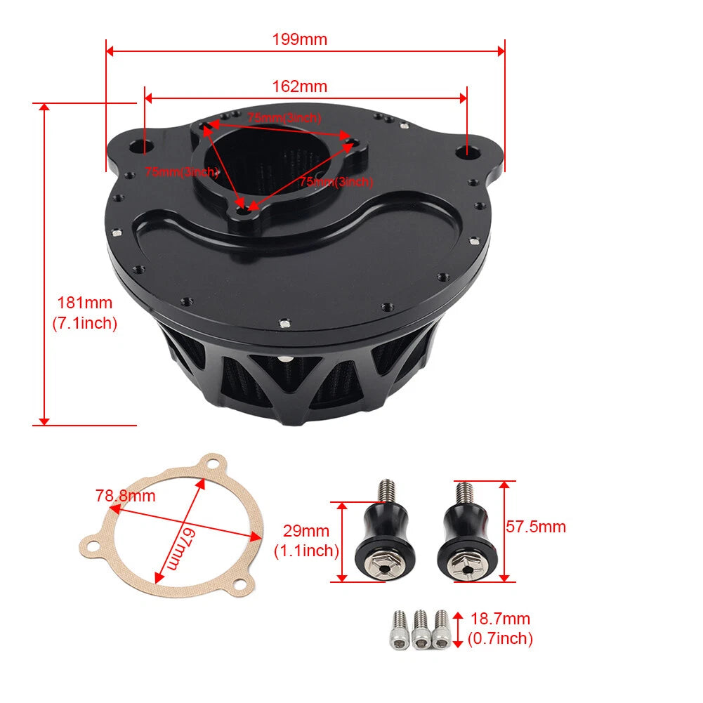 Cross Air Cleaner Filter for Harley M8 114 Softail (2018–2024) Touring (2017+)