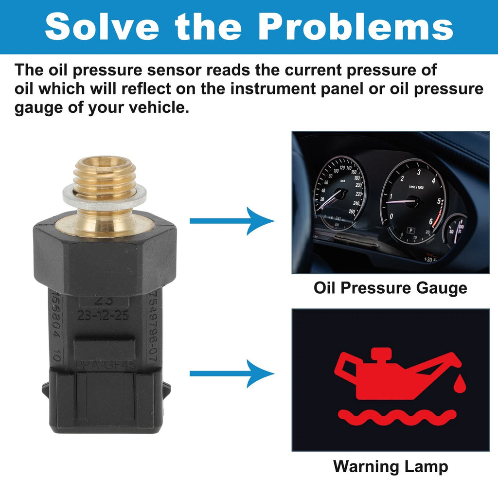 Oil Pressure Sensor 7549796 for BMW E60 E61 E63 E64 E81 E83 E87 E88 E90 E91 E92 (2001–2013)